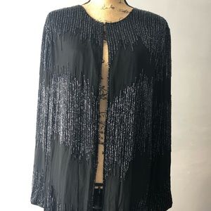 Gorgeous Black Beaded Evening Jacket